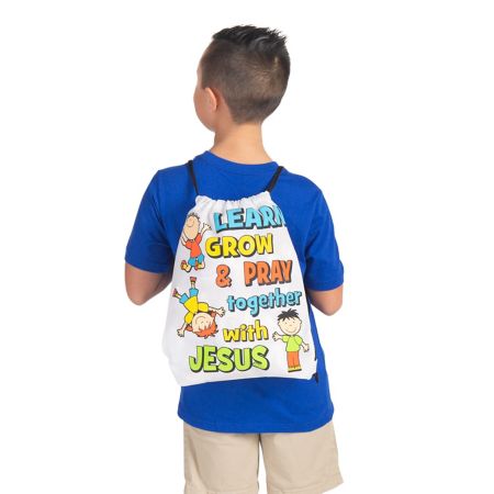 Religious drawstring bags kids